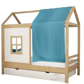 Выдвижная кровать из массива сосны Домик Детства №63, КОД:DD363, images №1, magsale.ru