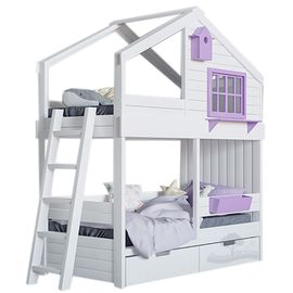 Двухъярусная кровать из массива сосны Домик Детства №70, КОД:DD370, images №1, magsale.ru