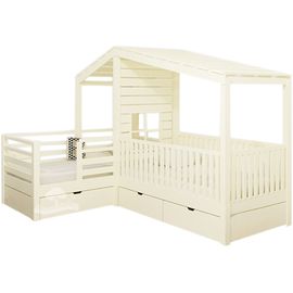 Угловая кровать из массива Домик Детства №8, КОД: DD308, images №1, magsale.ru