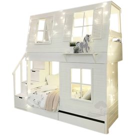 Двухъярусная кровать из сосны Домик Детства №84 (Ницца), КОД:DD384, images №1, magsale.ru