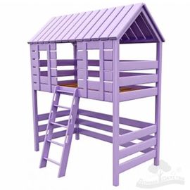 Кровать-чердак из массива сосны Домик Детства №85, КОД:DD385, images №1, magsale.ru