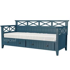 Кровать-тахта из массива сосны с ящиками Бретань Марин, КОД:MSP017, images №1, magsale.ru