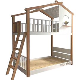Двухъярусная кровать-домик из сосны Кентукки, КОД:MSK023, images №1, magsale.ru
