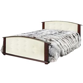 Кровать из массива сосны Милена с кожей, КОД:VMK748, images №1, magsale.ru