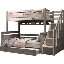 Двухъярусная кровать из сосны Суоми-3 с выдвижной кроватью, КОД:MSK034, images №1, magsale.ru