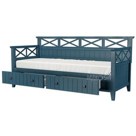 Детская кровать-тахта из массива сосны с ящиками Бретань Марин, КОД:MSP016, images №1, magsale.ru