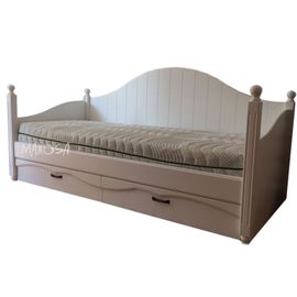 Детская кровать-тахта из массива сосны с ящиками Келли, КОД:MSP049, images №1, magsale.ru