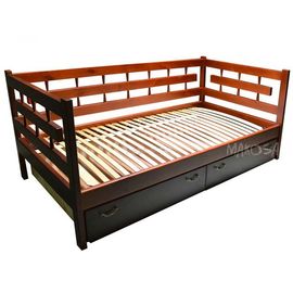 Детская кровать-тахта из массива сосны с ящиками Сакура, КОД:MSP071, images №1, magsale.ru