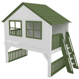 Кровать-чердак из массива сосны Домик Акапулько, КОД:MSP099, images №1, magsale.ru