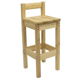Барный стул из массива сосны с низкой спинкой, КОД:GM3512, images №1, magsale.ru