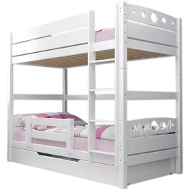 Двухъярусная кровать из массива сосны Берри с выкатным спальным местом, КОД:MSP124, images №1, magsale.ru