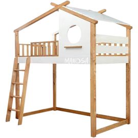 Кровать-чердак из массива сосны Кентукки, КОД:MSP106, images №1, magsale.ru
