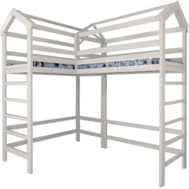 Угловая кровать-чердак из массива дерева Эдельвейс, КОД:MS611, images №1, magsale.ru