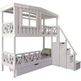 Двухъярусная кровать-домик из массива дерева Этна, КОД:MS612, images №1, magsale.ru