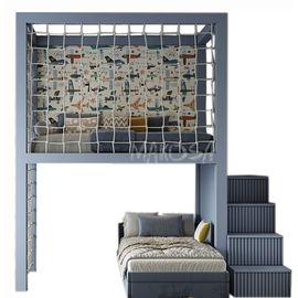 Кровать-чердак с балдахином и сеткой Джордан, КОД:MS601, images №1, magsale.ru