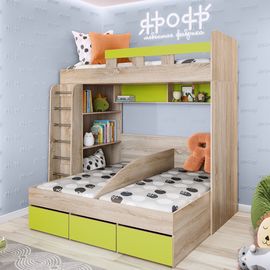 Двухъярусная кровать Трио, КОД:ЯТ52, images №1, magsale.ru