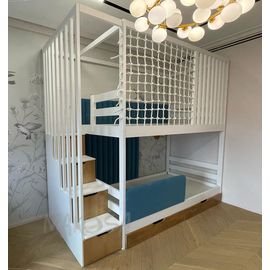 Двухъярусная кровать с балдахином и сеткой Бильбао, КОД:MS626, images №1, magsale.ru