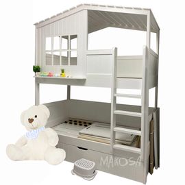 Двухъярусная кровать из массива сосны Канкун, КОД:MS627, images №1, magsale.ru