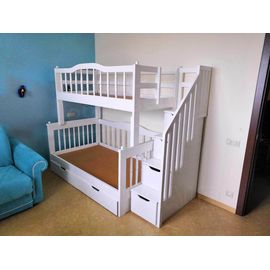 Двухъярусная выкатная кровать Теона-3 90х200 белая эмаль, КОД:, images №1, magsale.ru