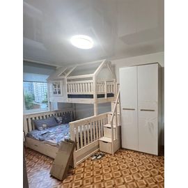 Двухъярусная кровать-домик Долли 90/140х200 беленый дуб, КОД:, images №1, magsale.ru