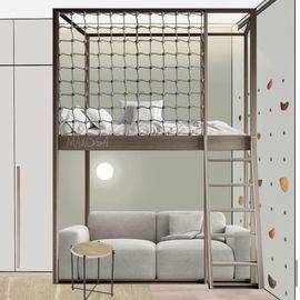 Кровать-чердак из массива с балдахином и сеткой Интер, КОД:MS649, images №1, magsale.ru