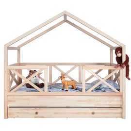 Детская кровать-домик из массива дерева Карлос, КОД:MS655, images №1, magsale.ru