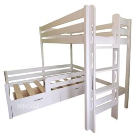 Двухъярусная угловая кровать из массива Марио, КОД:MS712, images №1, magsale.ru