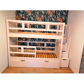 Двухъярусная кровать из массива Марк 90х200 беленый дуб, КОД:, images №1, magsale.ru