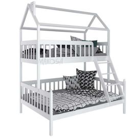 Двухъярусная кровать-домик Молли (массив сосны), КОД:MS670, images №1, magsale.ru