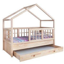 Детская кровать-домик из массива дерева Вивьен, КОД:MS656, images №1, magsale.ru