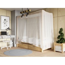 Односпальная кровать из сосны с балдахином Лео, КОД:GM7123, images №1, magsale.ru