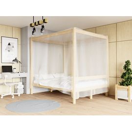 Двуспальная кровать из сосны с балдахином Лео, КОД:GM7125, images №1, magsale.ru