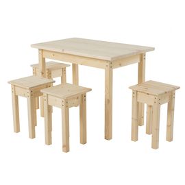 Обеденная группа из массива сосны (стол и 4 табурета), КОД:GM3510G, images №1, magsale.ru