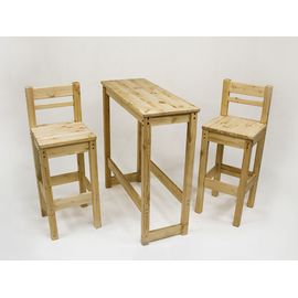 Барная группа из массива сосны (2 высоких стула), КОД:GM3513B, images №1, magsale.ru