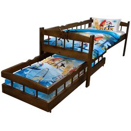 Детская раздвижная кровать из массива Крузенштерн, КОД:VMK191, images №1, magsale.ru