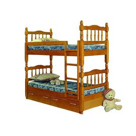 Двухъярусная кровать из массива сосны Точеная №2, КОД:VMK279, images №1, magsale.ru