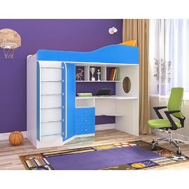 Кровать-чердак Кадет-1 с металлической лестницей, КОД:ЯКД14, images №1, magsale.ru