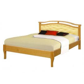 Кровать из массива дерева Ария в коже, КОД:VMK119, images №1, magsale.ru