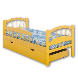 Детская кровать из сосны с ящиками и бортиком Солнышко, КОД:VMK352, images №1, magsale.ru
