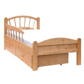 Детская кровать из сосны с ящиками и бортиком Радуга, КОД:VMK346, images №1, magsale.ru