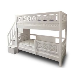 Двухъярусная кровать из массива сосны Прованс-1 (лестница Артек), КОД:VTS3106, images №1, magsale.ru