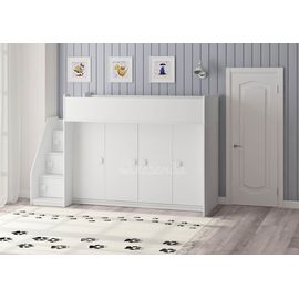 Кровать-чердак Легенда 43.5.1 белая, КОД:LG4351, images №1, magsale.ru