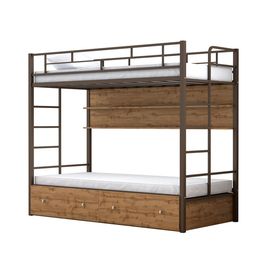 Двухъярусная кровать Валенсия Твист с ящиками и полкой, КОД:4s-vat/yp, images №1, magsale.ru