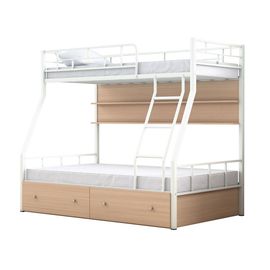 Двухъярусная металлическая кровать Раута с полкой и ящиками, КОД:4s-ra/yp, images №1, magsale.ru