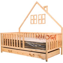 Детская кровать домик из массива сосны Монтессори, КОД:MS402, images №1, magsale.ru