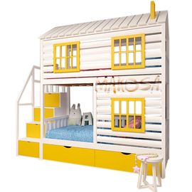 Двухъярусная кровать-домик Дания из массива, КОД:MS444, images №1, magsale.ru