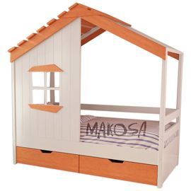 Детская кровать домик из массива №24 Марэ, КОД:MS410, images №1, magsale.ru