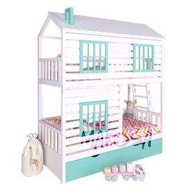 Двухъярусная кровать-домик Джованни из массива, КОД:MS445, images №1, magsale.ru