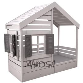 Детская кровать домик из массива Фортуната, КОД:MS412, images №1, magsale.ru