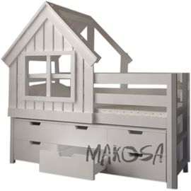 Детская кровать домик Пикси, массив дерева, КОД:MS415, images №1, magsale.ru